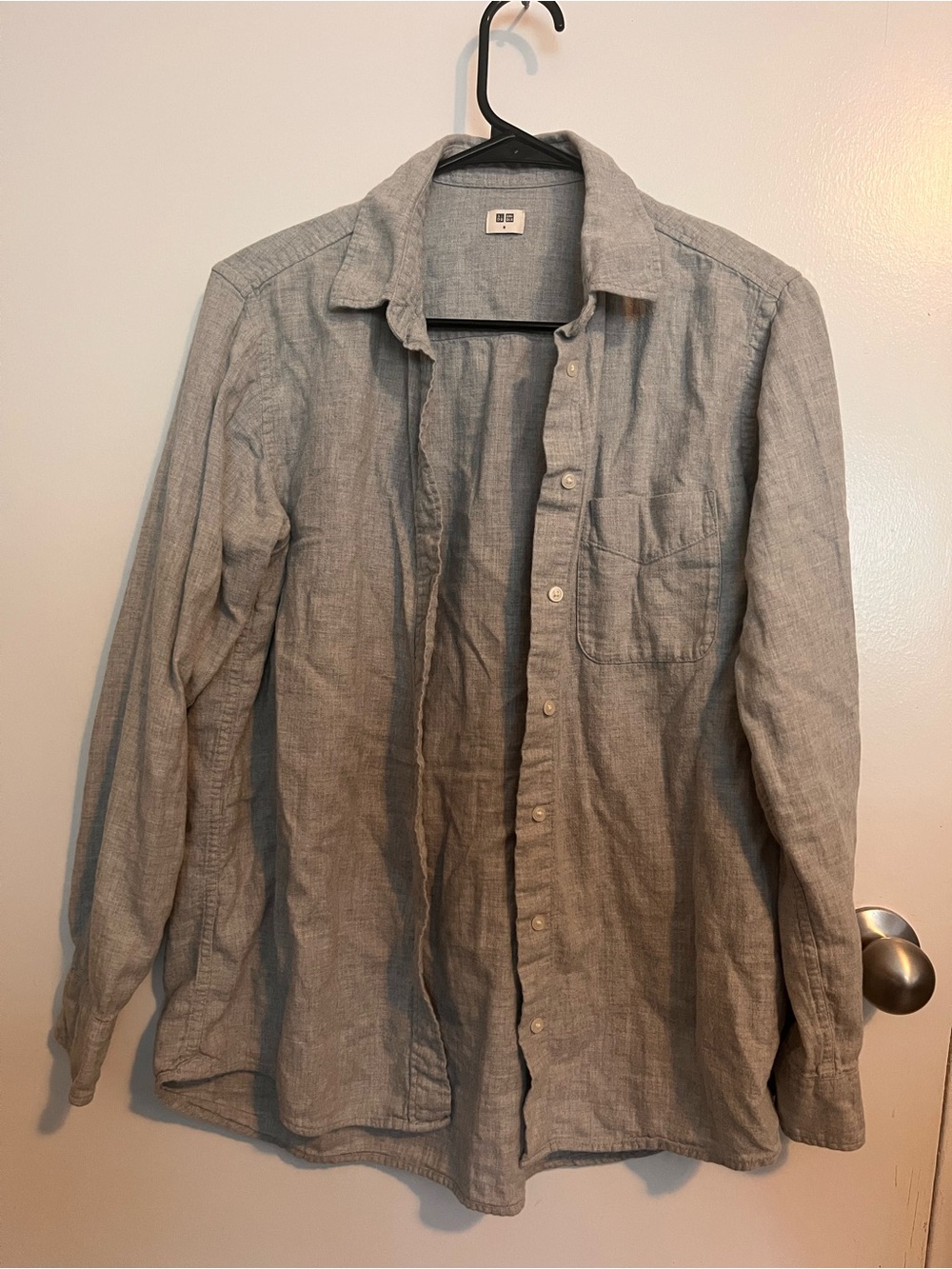 Uniqlo Light Gray Casual Flannel Shirt